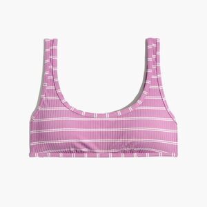 Women's New With Tags Size Small Madewell Ribbed Pullover Striped‎ Bikini Top